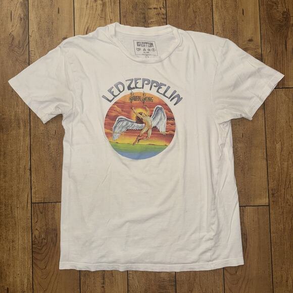 Led Zeppelin Swan Song T-Shirt White Large 18x25 - Picture 1 of 4